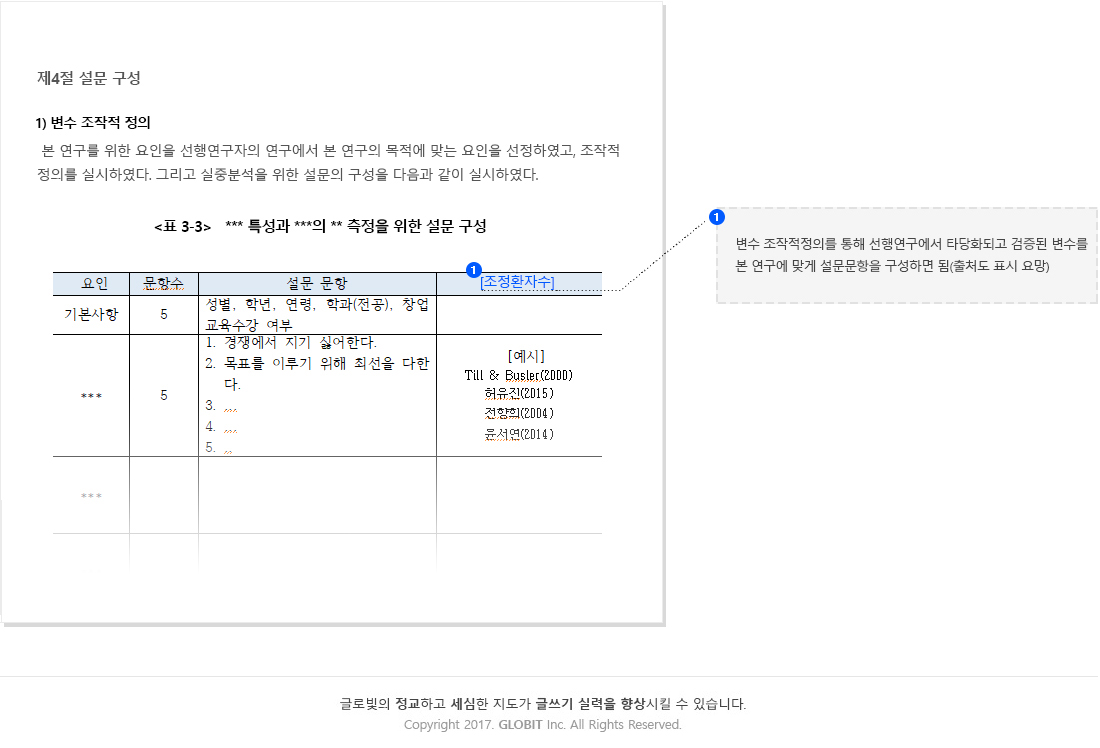 설문 구성 샘플